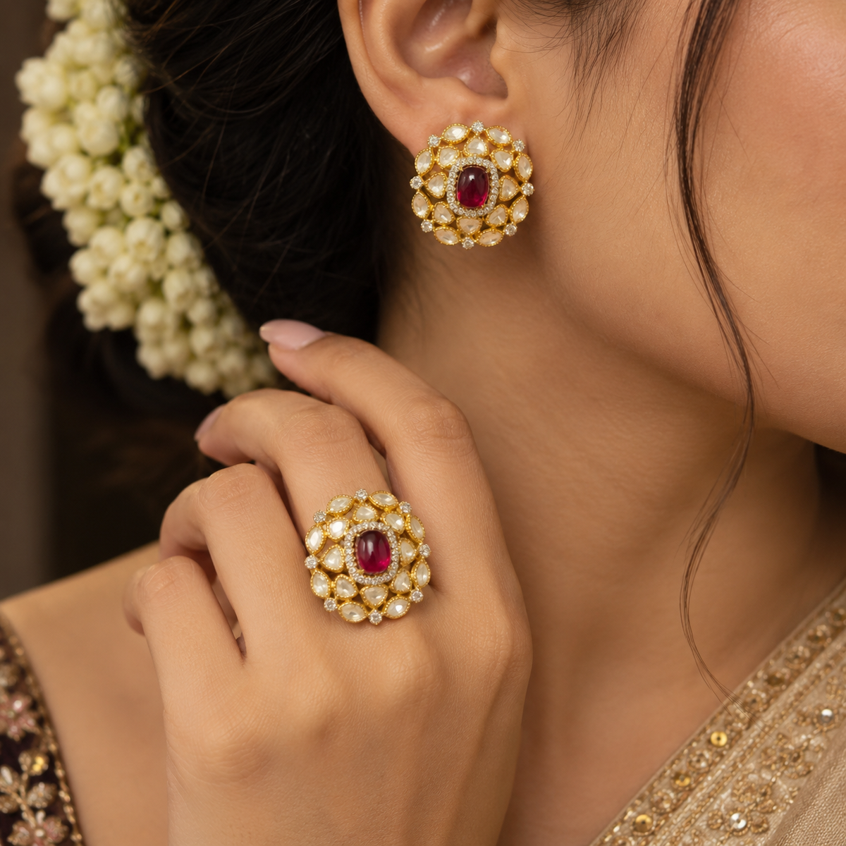 Earrings and ring