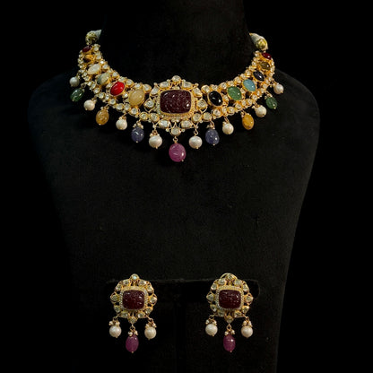 Navratan Polki Necklace