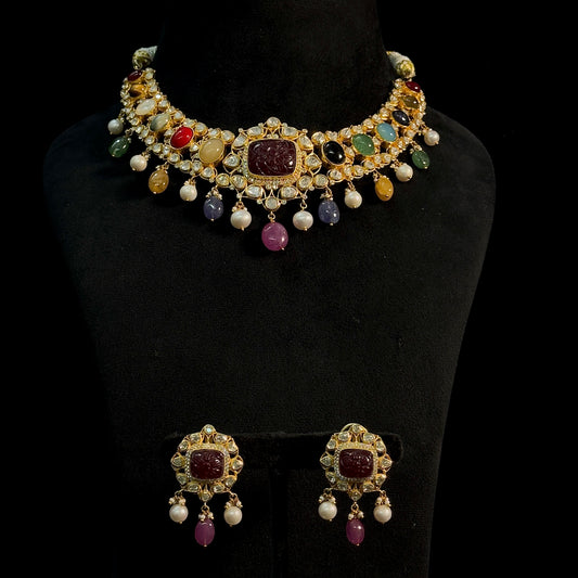 Navratan Polki Necklace