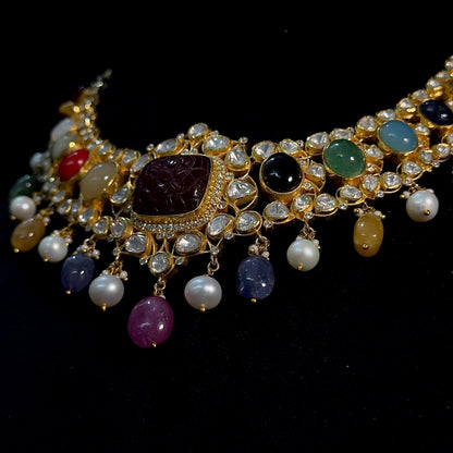 Navratan Polki Necklace